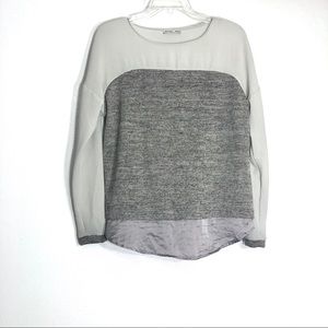 Zara Collection Purple Gray Long Sleeve Blouse